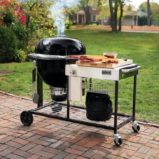 Weber Summit S6 Rostfreier Stahl Holzkohlegrill Kamado mit Deckel und Thermometer 61cmx61cm