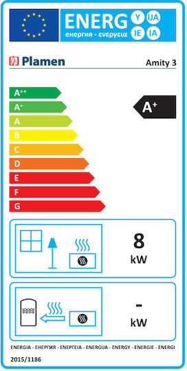 Plamen Amity 3 Fontă Soba pe lemne 8kW Gri