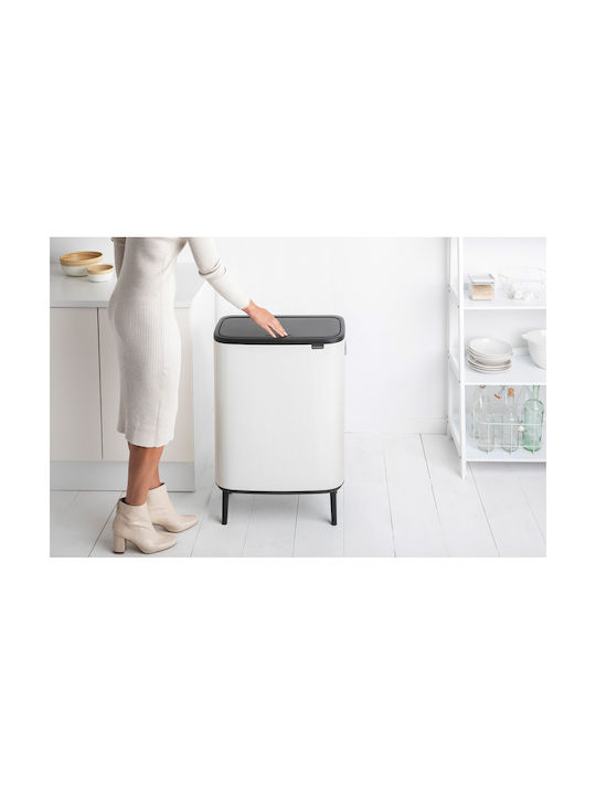 Brabantia Waste Bin Made of Stainless Steel Push White 60lt