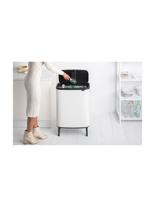 Brabantia Waste Bin Made of Stainless Steel Push White 60lt