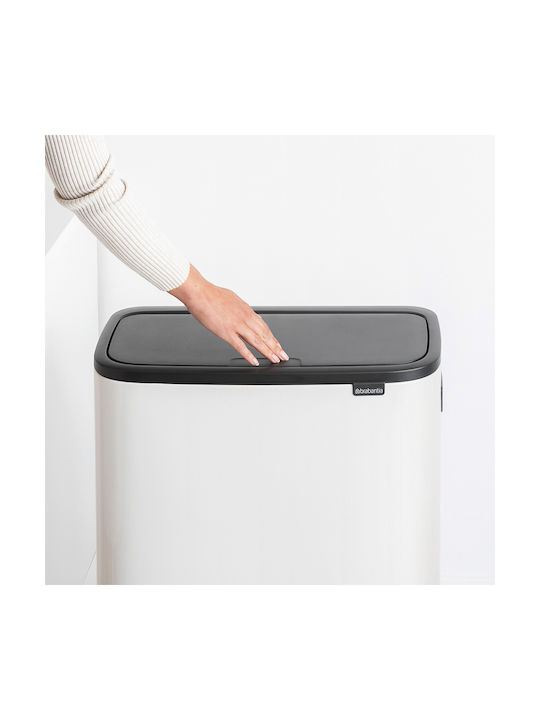 Brabantia Waste Bin Made of Stainless Steel Push White 60lt