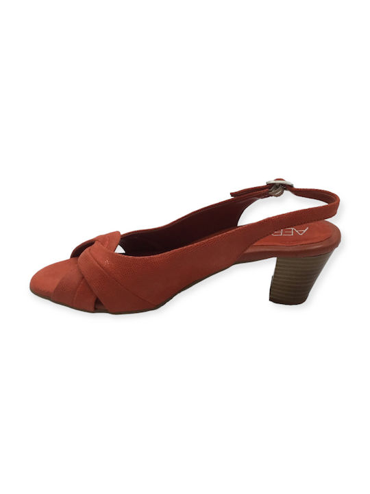 Aerosoles Leder Peeptoe Pumps Rot