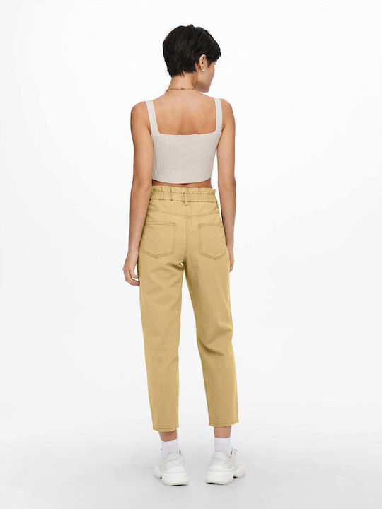 Only High Waist Women's Jean Trousers in Carrot Fit Yellow
