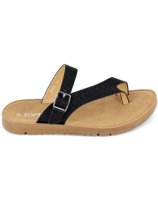 B-Soft Women's Flat Sandals Anatomic in Black Color