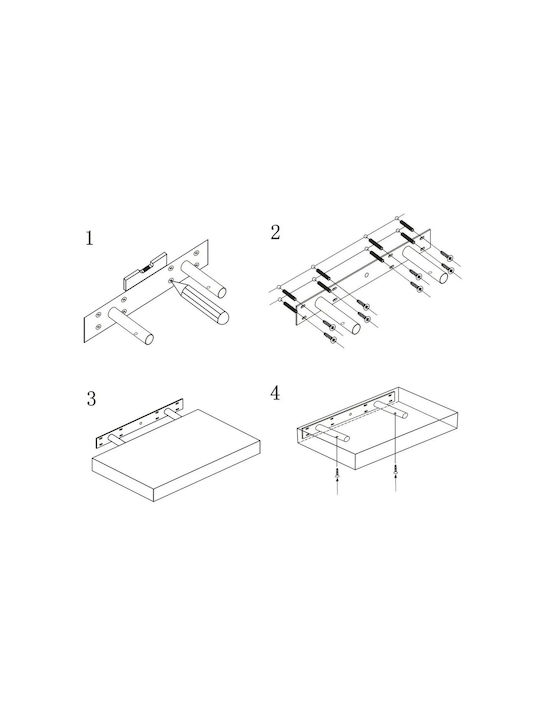 Ράφι Τοίχου Oak 23x23.5x3.8εκ.