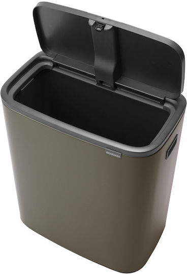 Brabantia Κάδος Bo Απορριμμάτων Πλαστικός Push Platinum 60lt