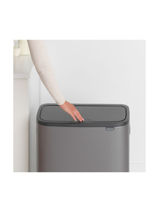 Brabantia Brabantia Mülleimer Kunststoff Push Platin 60lt