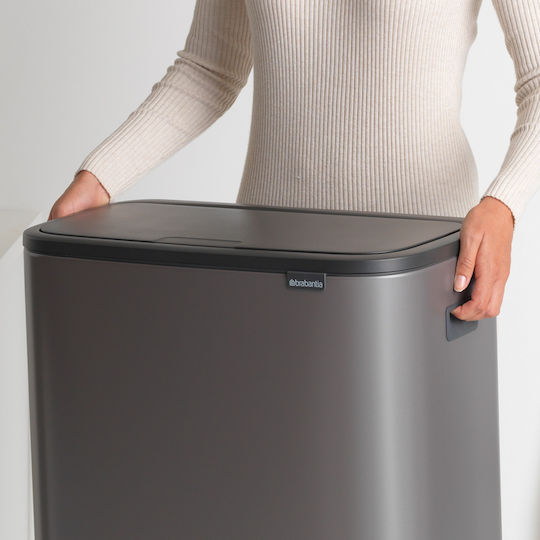 Brabantia Κάδος Bo Απορριμμάτων Πλαστικός Push Platinum 60lt