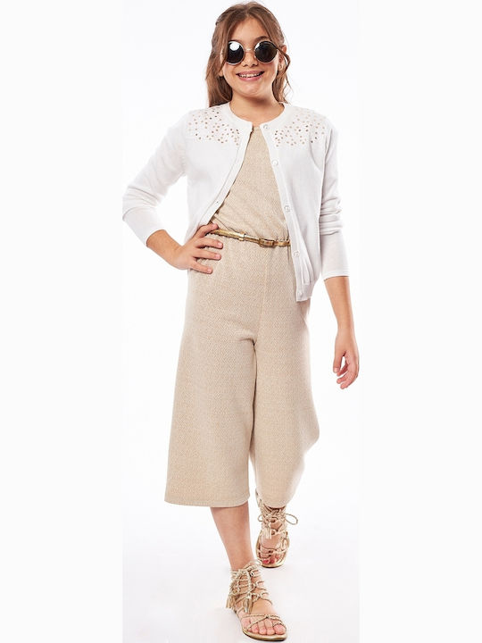 Kids' Fabric Jumpsuit Beige