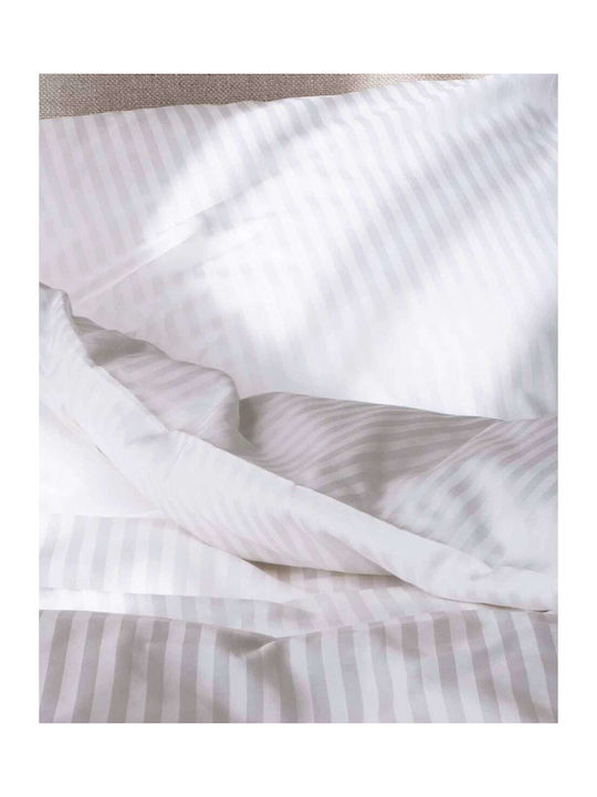 Pennie Duvet Cover Cotton Satin Queen 220x240 Redon White