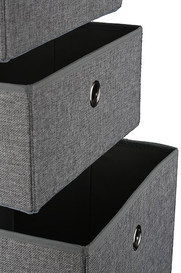 Sertar Mobilier de depozitare din Lemn & Material textil cu 3 Sertare L41xL32xH77buc