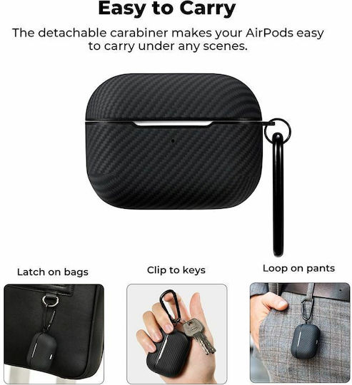 Pitaka MagEZ MagSafe Hülle Synthetisch,Polyester/Cotton/Leather Black / Grey für Apple AirPods Pro