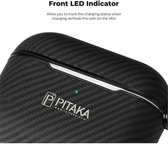 Pitaka MagEZ MagSafe Hülle Synthetisch,Polyester/Cotton/Leather Black / Grey für Apple AirPods Pro