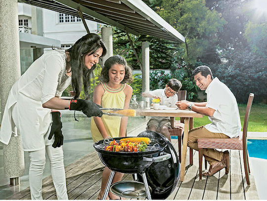 Weber Compact Stainless steel Charcoal Grill Kettle with Lid 47cmx47cm
