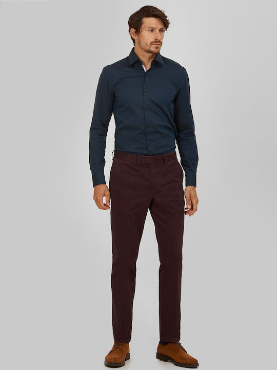 Chinos Slim Fit Trousers in Burgundy Winfield Red MONOCHROME ALL DAY, CASUAL, BUSINESS