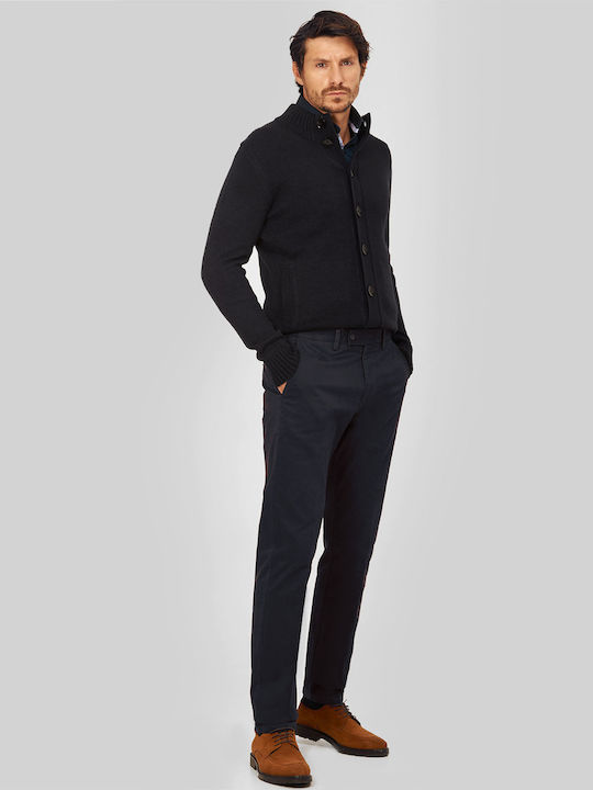 Chinos Slim Fit Trousers in Black Winfield Solid Color ALL DAY, CASUAL, BUSINESS