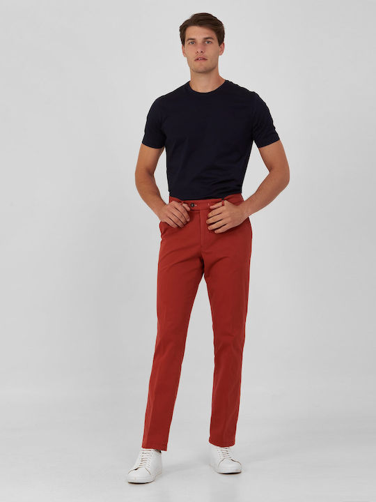 Chinos modern fit Kaiserhoff Red Cotton Monochrome Evening, All Day, Casual, Business