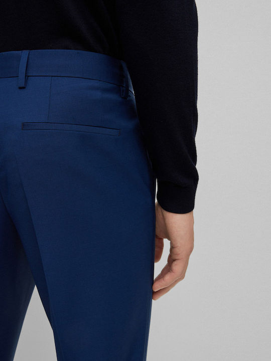 Genius Trousers Chino Elastic in Slim Fit Navy Blue