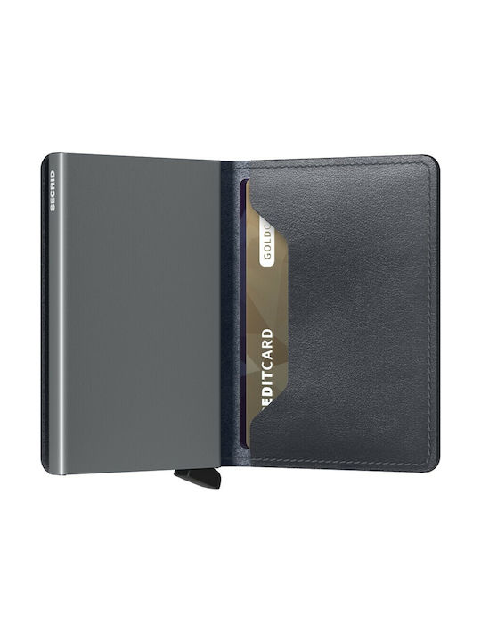 Secrid Slimwallet Original Men's Leather Card Wallet with RFID και Slide Mechanism Gray