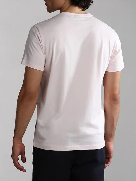 Napapijri Men's T-Shirt with Logo Light Pink