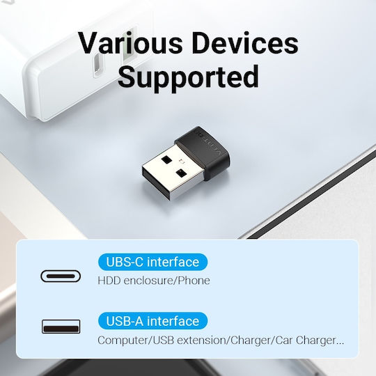 Vention Μετατροπέας USB-A male σε USB-C female 1τμχ CDWB0