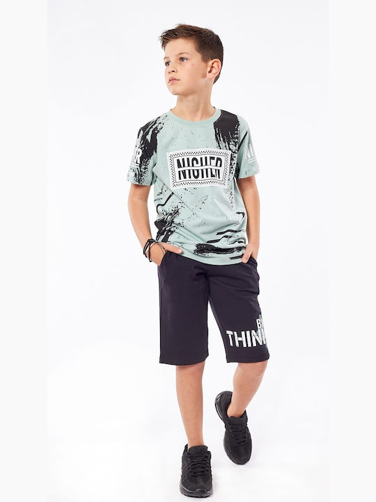 Hashtag Kids Set with Shorts Summer 2pcs Turquoise