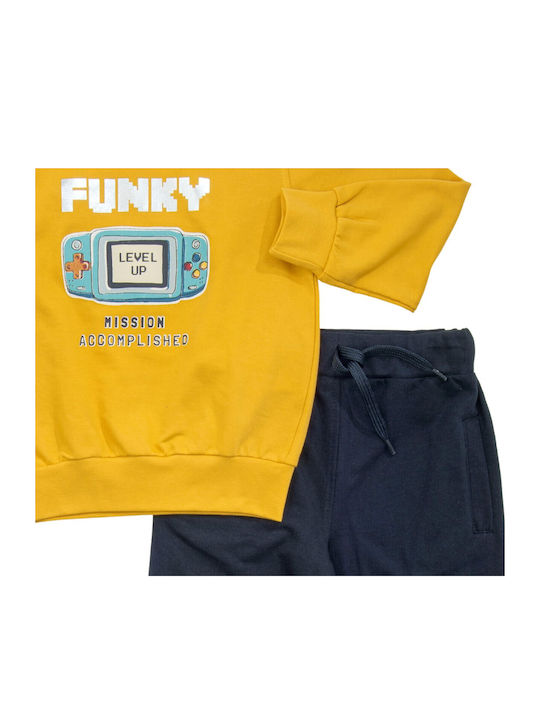 Funky Copilăresc Set de pantaloni de trening Galben 2buc