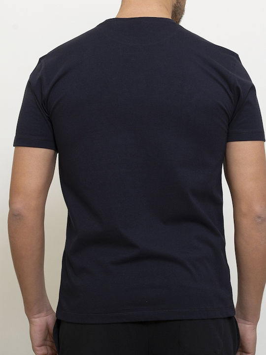 Russell Athletic Ανδρικό T-shirt Navy Μπλε με Στάμπα