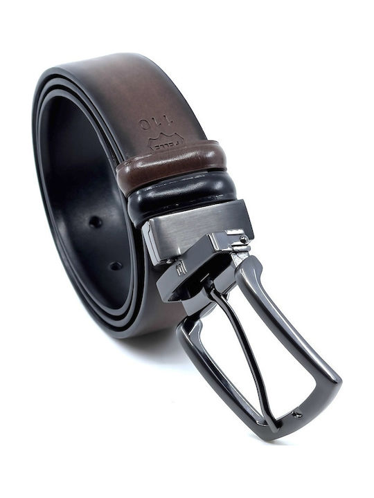 Double Sided Men's Belt Leather Double Sided Black / Brown