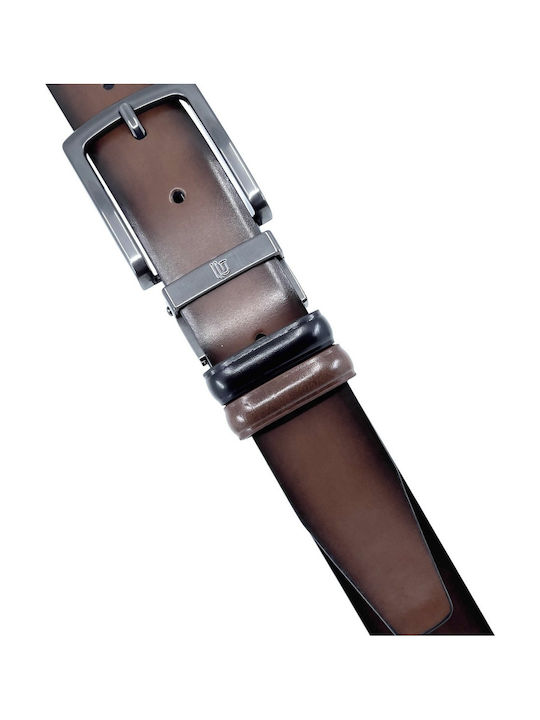 Double Sided Men's Belt Leather Double Sided Black / Brown