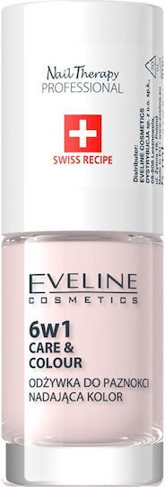 Eveline 6 In 1 Care & Colour Nail Treatment Tinted with Brush 12ml