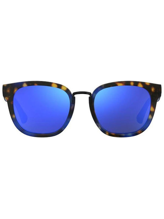 Havaianas Guaeca Men's Sunglasses with Black Tartaruga Frame and Blue Mirror Lens