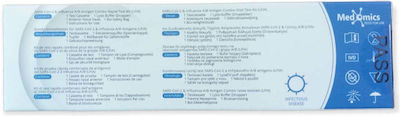 Medomics Sars-CoV-2 & Influenza A/B Combo 10buc Autodiagnostic Rapid de Detectare cu Eșantion Nazal