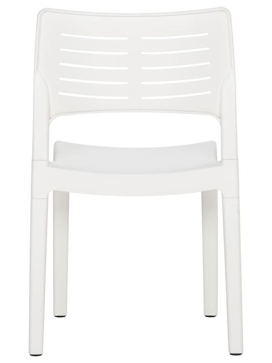 Scaun de exterior Polipropilenă Alb 2buc 50x51x82cm