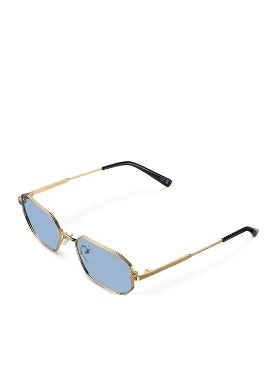 Meller Idir Unisex Sunglasses with Gold Metal Frame and Blue Polarized Lens I-GOLDBLUE
