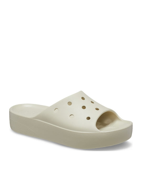 Damen Zehentrenner mit Plattformen in Beige Farbe