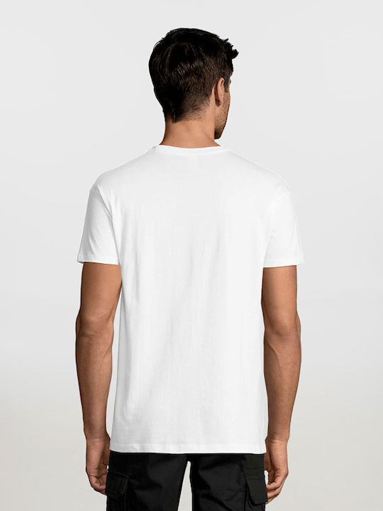 Sol's Regent Ανδρικό Διαφημιστικό T-shirt Κοντομάνικο σε Λευκό Χρώμα