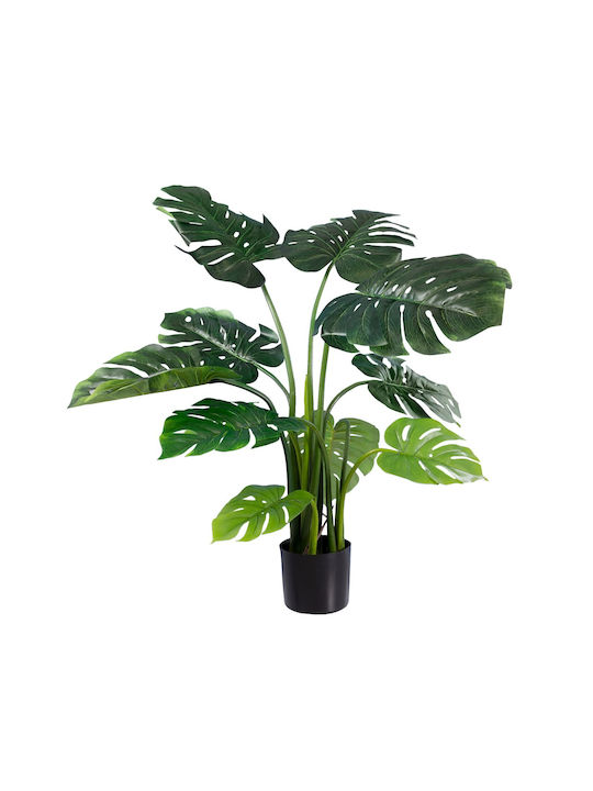 GloboStar Künstliche Pflanze in Blumentopf Monstera Grün 120cm mit LED 1Stück