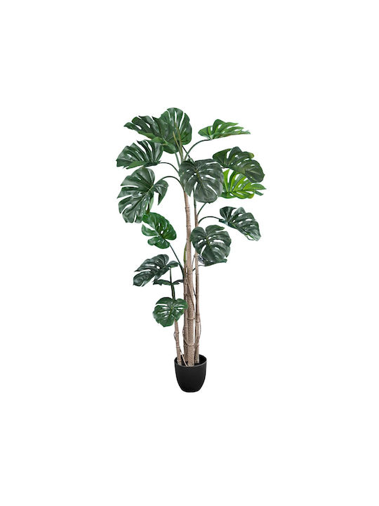 GloboStar Künstliche Pflanze in Blumentopf Monstera Grün 150cm mit LED 1Stück