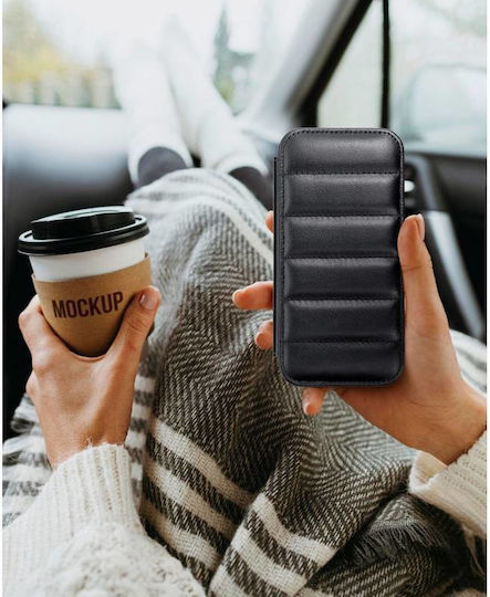 Puffer Book Δερματίνης Μαύρο (iPhone 14)
