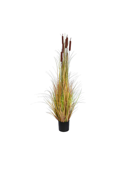 GloboStar Artificial Plant in Pot Typha Grass Green 150cm with LED 1pcs