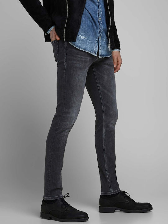 GLENN Men's Jeans Pants Elastic with Slim Fit Black