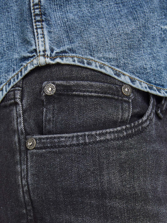GLENN Men's Jeans Pants Elastic with Slim Fit Black
