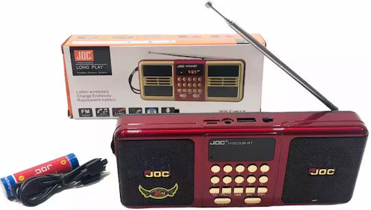 Joc 818224 Φορητό Ραδιόφωνο Επαναφορτιζόμενο με USB Κόκκινο