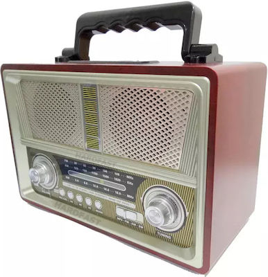 Meier M1802-BT Retro Tabletop Radio Rechargeable with USB Red