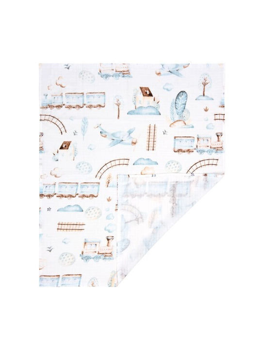 Jukki Transport Flannel Swaddle Wrap Blue 70x80cm.
