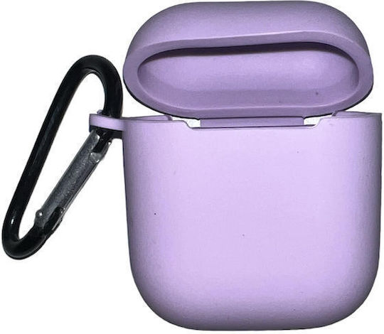 ObaStyle Θήκη Σιλικόνης Με Γάντζο Μωβ (Apple AirPods)