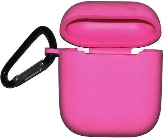 ObaStyle Θήκη Σιλικόνης Με Γάντζο Φούξια (Apple AirPods)