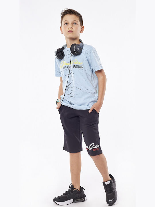 Hashtag Kids Set with Shorts Summer 2pcs Light Blue