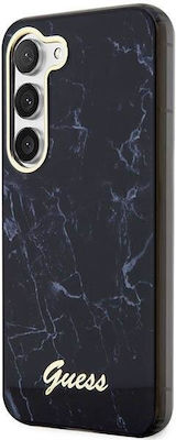 Guess Umschlag Rückseite Kunststoff Marble Black (Galaxy S23+) GUHCS23MPCUMAK